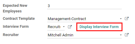 The interview form will display a link to see the form as the candidate will.
