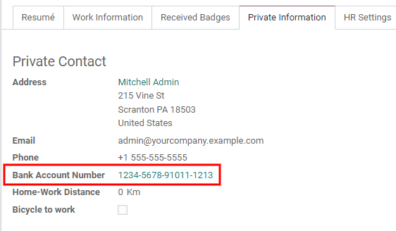 Банківські реквізити можна ввести в картку співробітника.
