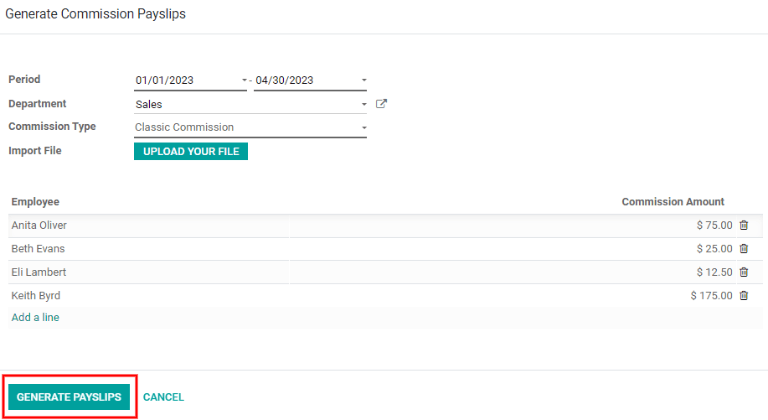 Введіть дані комісії.