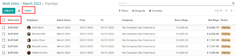 Кнопка друку для друку платіжних відомостей.