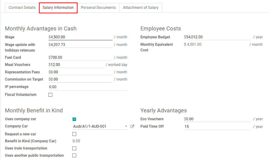 Додаткові вкладки для нового договору.
