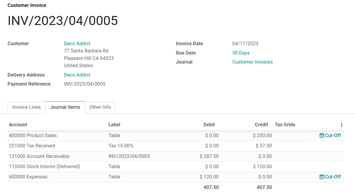 Показати елементи журналу, пов'язані із замовленням на продаж.