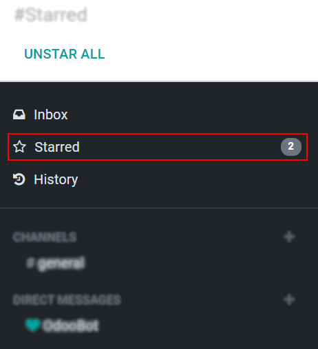 Перегляд повідомлень, позначених як завдання в Odoo Обговорення.