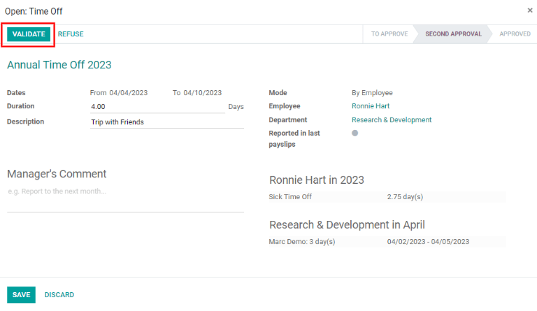 Редагувати та/або підтвердити дублікат запиту на відпустку.