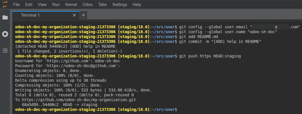 Команди для фіксації та надсилання змін