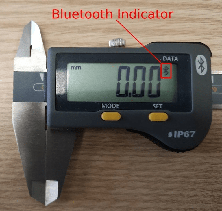 Індикатор Bluetooth на вимірювальному інструменті.