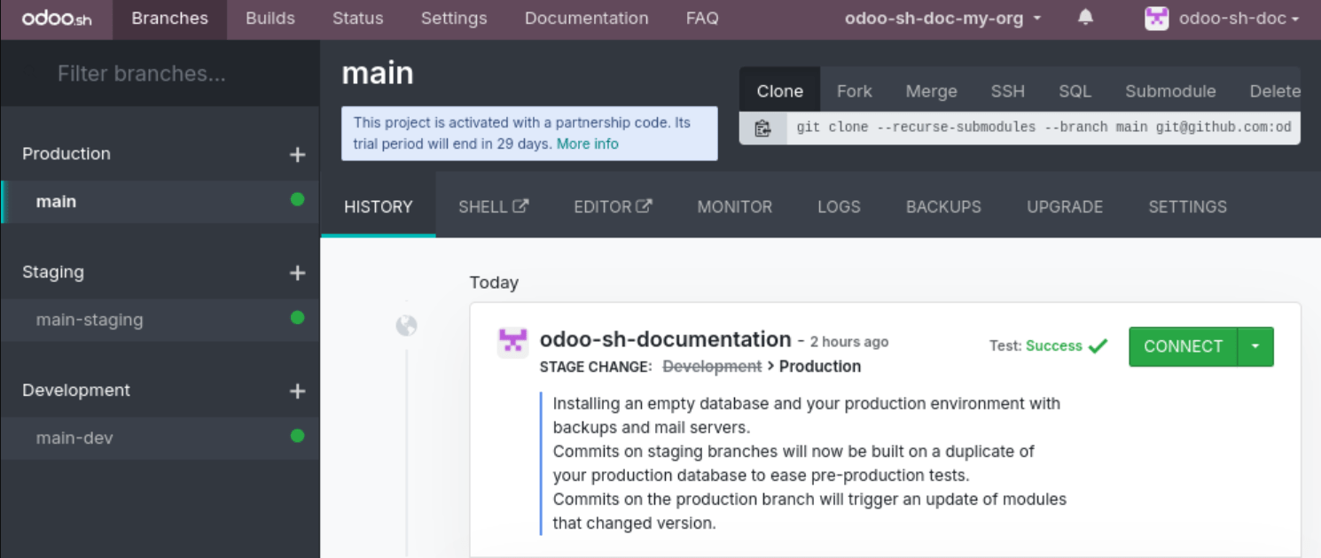 Приклад проекту Odoo.sh