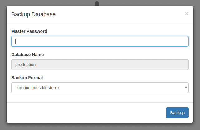 Завантаження резервної копії локальної бази даних