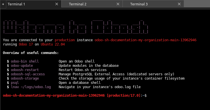 Вкладка shell гілок